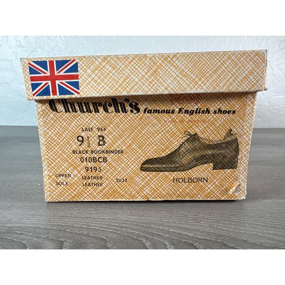 Vintage Church’s Famous English Shoes Holborn Black Leather Dress Shoes Mens 9.5 main image 6